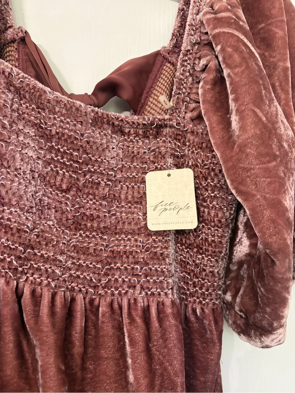 Free People Pink Velvet Mini Dress